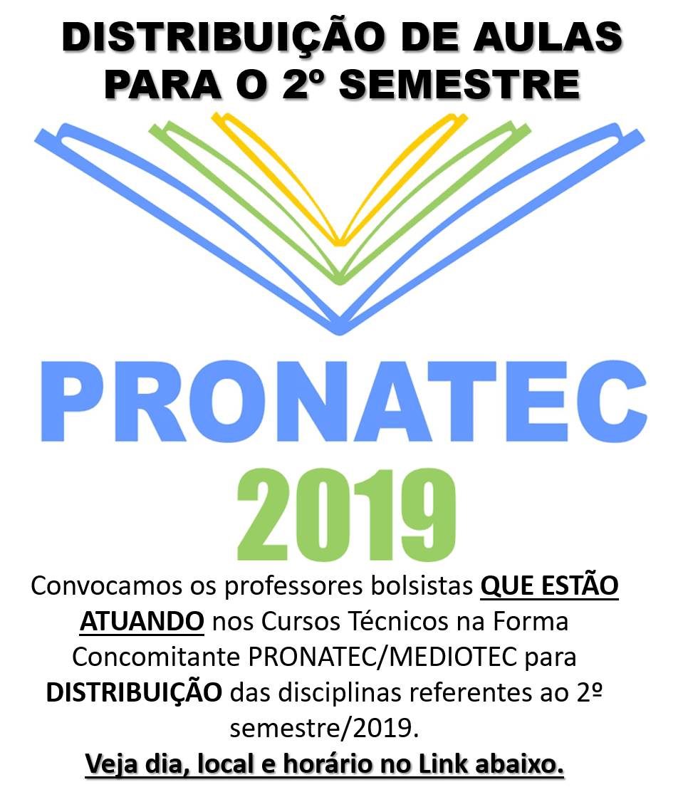 DISTRIBUIÇÃO DE AULAS PARA O 2º SEMESTRE